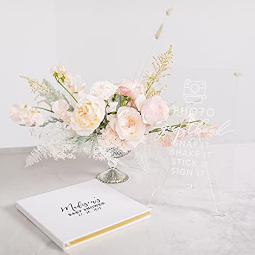Andaz Press Personalized Baby Shower Guestbook with Gold Accents, Black Script Design Custom Name, Date, White Guest Sign in Registry 120 Pages 8.5 X 8.5 Memories Book for DIY, Scrapbook, Photo Album - Image 3