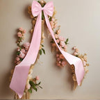 Jumbo Blush Pink Satin Ribbon Bow - Stunning Wall Hanging for Birthday, Baby Shower, Wedding & Festive Party Supplies (Pink) - Image 3