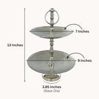 Rely+ Dessert Cupcake Stand 2-Tiered Serving Tray 13" Tall 2 Tier Fruits and Cup Cake Stand for Tea Party Birthday Holiday Gatherings Weddings Baby Showers Silver - Image 3