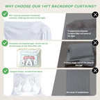 50ftx14ft White Backdrop Curtain for Wedding Parties - Image 4
