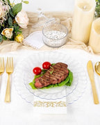 YOUBET 60PCS Clear Scalloped Plastic Plates for Party Wedding - Image 6