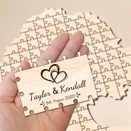 Personalized Family Tree Wedding Guest Book Alternative Custom Puzzle Wedding Guestbook Decor Rustic Wedding Decorations for Reception Tree of Life Wood Guest Book for Baby Shower Anniversary - Image 4