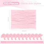 100 Pack Pink Cloth Napkins 20x20 Inch Cheesecloth Napkins - Image 2