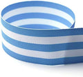 USA | American Made 5/8" Baby Blue & White Taffy Striped Grosgrain Ribbon - 100 Yards by TheRibbonFactory%C2%AE