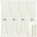 50ft x 10ft Ivory Backdrop Curtain for Wedding Ivory Wrinkle Free Backdrop Drapes Panels for Parties Baby Shower Bridal Shower Birthday Photo Photography Polyester Fabric Background Decoration by Suppromo