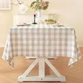 Laolitou Beige Checkered Tablecloth Rectangle Tables Buffalo Plaid Gingham Table Cloth Cotton Linen Rustic Tablecloths Washable Wrinkle Free for Party Picnic Kitchen, 60"x106" 8-10 Seats by Laolitou