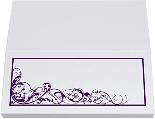Scribble Vintage Swirl Place Cards, Eggplant, Set of 150, Pre-cut and Score - Image 5