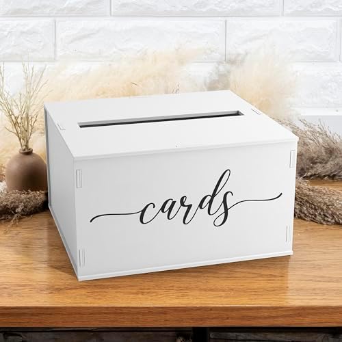 Wooden Wedding Card Box with Slot and Lid | Graduation Card Box for Party 2026 | Grad Gift Money Envelope Holder for Reception, Bridal Shower, Birthday, Retirement | Rustic Keepsake Decorations - Image 2