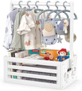 BAMBOOHOMIE Baby Shower Crate Closet, Baby Baskets with Hangers Handle, Baby Crate Box for Baby Shower, Welcome Gift Basket for Newborn Baby, Pregnancy Gift for New Parents (White, Small Size) by BAMBOOHOMIE