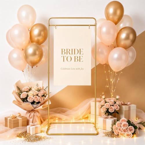 Wedding Sign Stand Adjustable Metal Easel Stand for Welcome Signs,Gold by Beaccoss