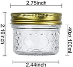 4oz Glass Jars With Regular Lids,Mini Wide Mouth Mason Jars,Clear Small Canning Jars With Gold Lids,Canning Jars For Honey,Herbs,Jam,Jelly,Baby Foods,Wedding Favor,Shower Favors 40 Pack - Image 2