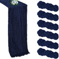 6 Pack Navy Blue Cheesecloth Table Runner 10Ft 23 x 120 Inch by RestfulGlow
