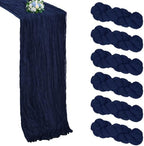 6 Pack Navy Blue Cheesecloth Table Runner 10Ft 23 x 120 Inch by RestfulGlow