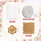 UNIQOOO 50 Sets Wedding Invitation Kit, White Floral Vellum Jackets for 5x7 Invitations w/Lace Ribbon & Eucalyptus Wax Seal Stickers, Wedding Invitation Accessories - Image 3