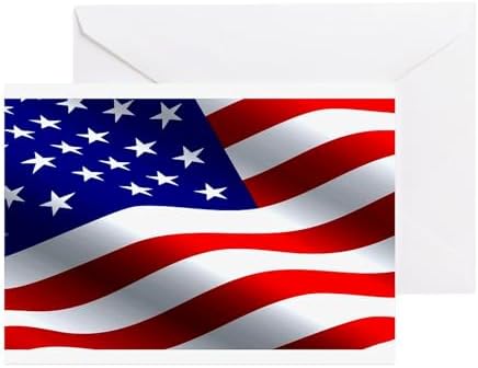 CafePress Us Flag Greeting Cards Greeting Card (20-pack), Note Card with Blank Inside, Birthday Card Matte by CafePress