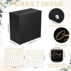Ripeng Acrylic Black Wedding Card Box with Lock, Wedding Reception Decor - Image 2