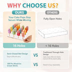 Geetery Cakesicle Stand Display Acrylic Cake Pop Stand Reusable Cake Pop Holder Clear Lollipop Holder and 100 Pcs Wood Ice Cream Sticks for Birthday Wedding Baby Shower Parties Dessert Table - Image 3