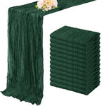 Emerald Green 12 Pack Cheesecloth Table Runner 10FT Boho Fabric Rustic Cheese Cloth Table Runner for Wedding 20 x 120 Inch Long Bridal Shower Baby Shower Gauze Sheer Birthday Party Table Decorations by FoliafeelHome
