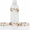 Personalized Water Bottle Labels with Choice of 30 Flower Styles - Choose Font and Pre-Made Phrases or Design Custom Text - LABELS ONLY (030 Neutral Boho Flowers, 2 inch (8.5x2")) by ThePaperedWedding