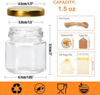 64 Pack 1.5oz Mini Honey Jars with Airtight Gold Lids - Image 2