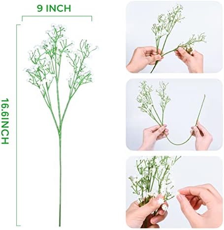 Babys Breath Artificial Flowers Bulk 90 Pcs White Gypsophila Faux Flowers - Image 2