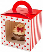 Restaurantware Square Red Paper Cupcake Window Box, 4.5 x 4.5 In, 100 Pack by Restaurantware
