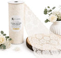 AK TRADING CO. 9" x 10 Yards Ivory Crochet Floral Lace Ribbon – Wide Soft Vintage Trim for Crafts, Wedding Decor & Gift Wrapping by AK+Trading+Co.