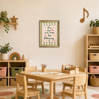 This Room Was Made For Playing Wall Art Funny Nursery Quote Sign Wall Decor Picture Cute Colorful Striped Poster Canvas Painting Print for Bedroom Kids Room Playroom 24x16 inch Gold Framed - Image 6