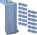 12 Pack Dusty Blue Cheesecloth Table Runner 10Ft 23 x 120 Inch by RestfulGlow