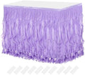 MECCANIXITY 14ft Light Purple Tutu Table Skirt, Tulle Curly Willow Table Skirt for Rectangle Tables, Ruffle Table Skirt for Birthday Wedding Gender Reveal Party by MECCANIXITY