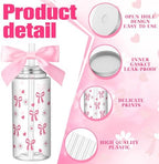 24 Pcs Pink Bow Plastic Cups Daisy Coquette Aesthetic Cup with Lids and Straws 14 oz Reusable Water Bottle Cute Preppy Tumbler with Ribbon for Birthday Bridal Wedding Party Supplies - Image 3