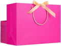 EUSOAR Gift Bags with Handles, 25pcs 16"x6"x12" Hot Pink Large Paper Thank You Gift Bags with Ribbon, Gift Wrap Treat Bags for Wedding Party Favors Grocery Baby Showers Bridesmaid Birthdays by EUSOAR