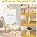 47''Gold Easel Stand for Wedding Sign, Heavy Duty Display for Art & Posters - Image 4