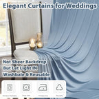 20×10 Dusty Blue Backdrop Curtain for Wedding Party Decor Wrinkle Free - Image 5