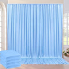 20ft x 10ft Wrinkle Free Baby Blue Backdrop Curtain for Boy Birthday Party,4 Panels 5×10ft Soft Silky Polyester Blue Photo Backdrop Drapes for Baby Shower Gender Reveal Wedding Photography by ENJOYYOURPARTY