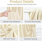 30x10ft Champagne Backdrop Curtain for Parties Wrinkle Free Fabric Backdrop Curtain Wedding Photo Backdrop Drapes for Birthday Party Baby Shower Bridal Shower Photography Back Drop 6 Panels 5x10FT - Image 7