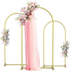 Arch Backdrop Stand Set of 3 (7.2FT,6.6FT,6FT), Gold Arch Stand by Unknown