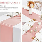 Pesonlook 24 Pack Rose Gold Satin Table Runners for Wedding 12 x 108 Inch Long Table Runners for Rectangle Round Tables, Smooth Table Runner Birthday Party Banquets Decoration - Image 4