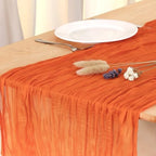 8 Pack Orange Cheesecloth Table Runner 120 Inch Boho Wedding Decor by Fixwal