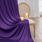 20×14 ft Purple Wrinkle Free Backdrop Curtain, Soft Silky Polyester Wedding Drapes 4 Panels 14ft Height Photo Backdrop Curtains for Parties Birthday Baby Shower Photography Background Cloth - Image 6