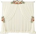 20ft x 10ft Ivory Backdrop Curtain Drapes, Wrinkle-Free Sheer Chiffon Fabric Photo Background Panels for Wedding Arch Party Ceremony Stage Photography Decorations by WishCare