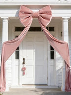VZQI Extra Large Pink Velvet Bow with Decorative Ribbon by VZQI