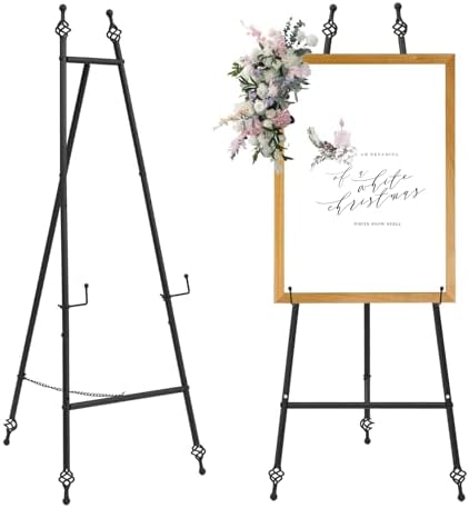 Heavy Duty Large Easel Stand for Mirror Display Wedding Sign(Black 47'') by HAOVON