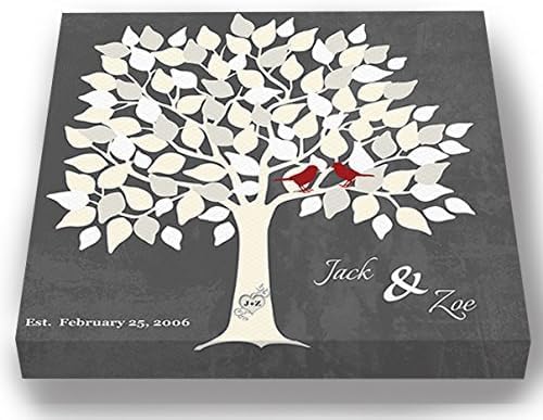 MuralMax Personalized Wedding Signing Tree Canvas Guest Book Wall Art by MuralMax