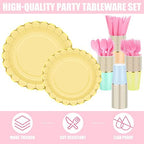 Yaomiao 336 Pcs 48 Guests Pastel Party Plate Set Supplies, Classic - Image 3
