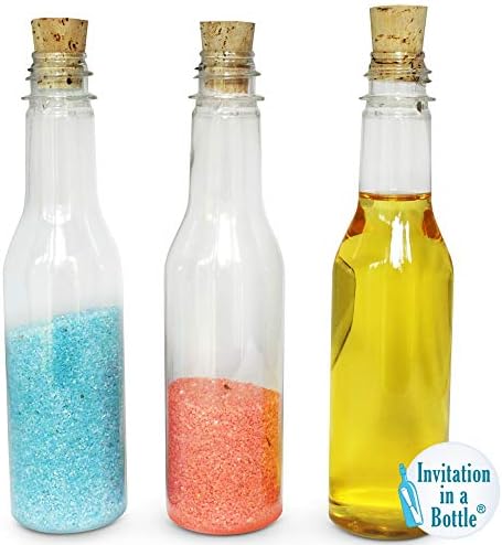 Plastic Bottles & Corks for Bottle Message Invitations, Announcements, DIY Craft, Party Favors & Sand Art - Clear Plastic (160 Bottles & Corks) - Image 2