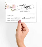 50 Blank RSVP Cards with White Envelopes-Floral & Leaves Style Response Card-RSVP for Wedding-Rehearsal Dinner-Baby Shower-Bridal Shower-Engagement Party Invitations - Image 3