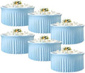 GALLETY 6 Pack Baby Blue Round Tablecloths for 6FT Tables, 132" Fitted Round Tablecloth with Skirt, Wrinkle Free Spandex Table Cloth, Stretch Covers for Baby Shower, Wedding Venue & Vendor Display by Creativepartyuniquedecorat