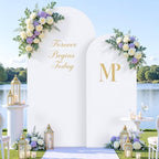 White Pink Photo Arch Backdrop Cover Set of 2-7.2ft and 6ft Arch Covers Stretchy Backdrop Spandex Baby Shower Arch Stand Covers for Girls Birthday Party Wedding Bridal Shower Background Decorations - Image 5