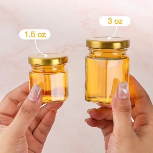1.5 oz Mini Glass Honey Jars 48 pcs Honey Jars with Wood Dippers - Image 7